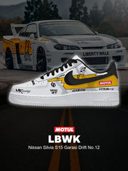 Custom Printed Silvia S15 Garasi Drift No 12 Sneakers For Women and Men