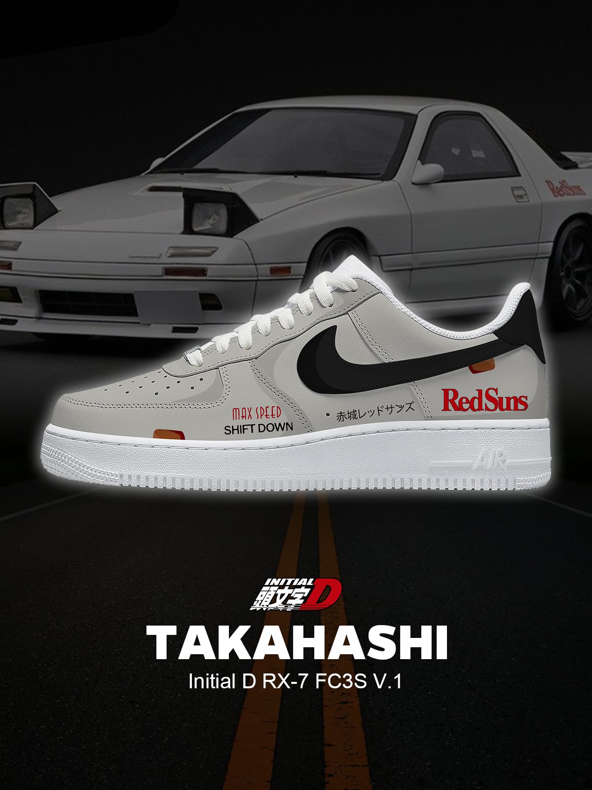 Personalized Keisuke RX-7 FC3S V.1 Sneakers For Women and Men