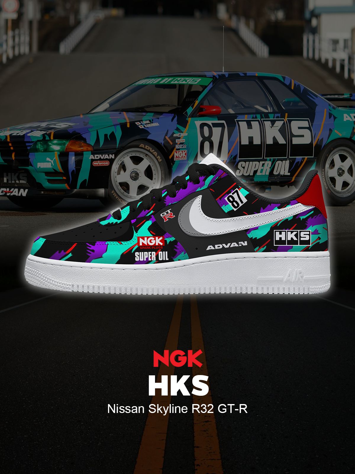 Customize Skyline R32 GT-R Sneakers For Women and Men